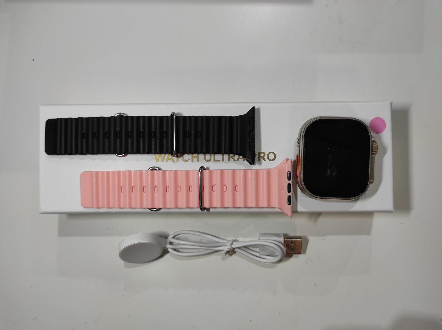 Smartwatch Ultra Pro con 2 correas ( negro + rosa )